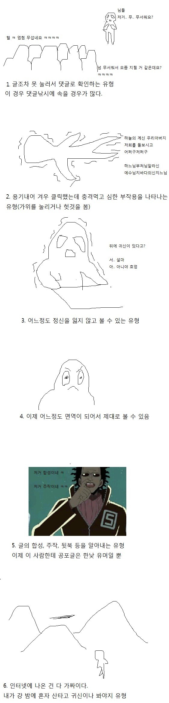 공포관련 글을 보는 유형.jpg | 인스티즈