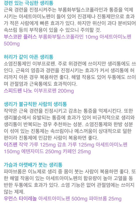 아직도 생리통에 진통제를 안 먹나요? | 인스티즈