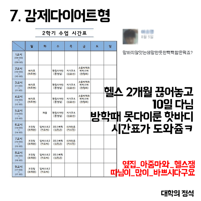 개강직전 다시보는 유형별 시간표.jpg | 인스티즈