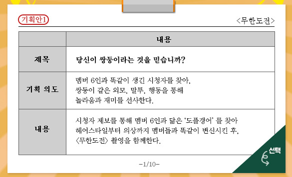 [무한도전] 2015 가을 특별기획전 프로그램 기획안 10 | 인스티즈