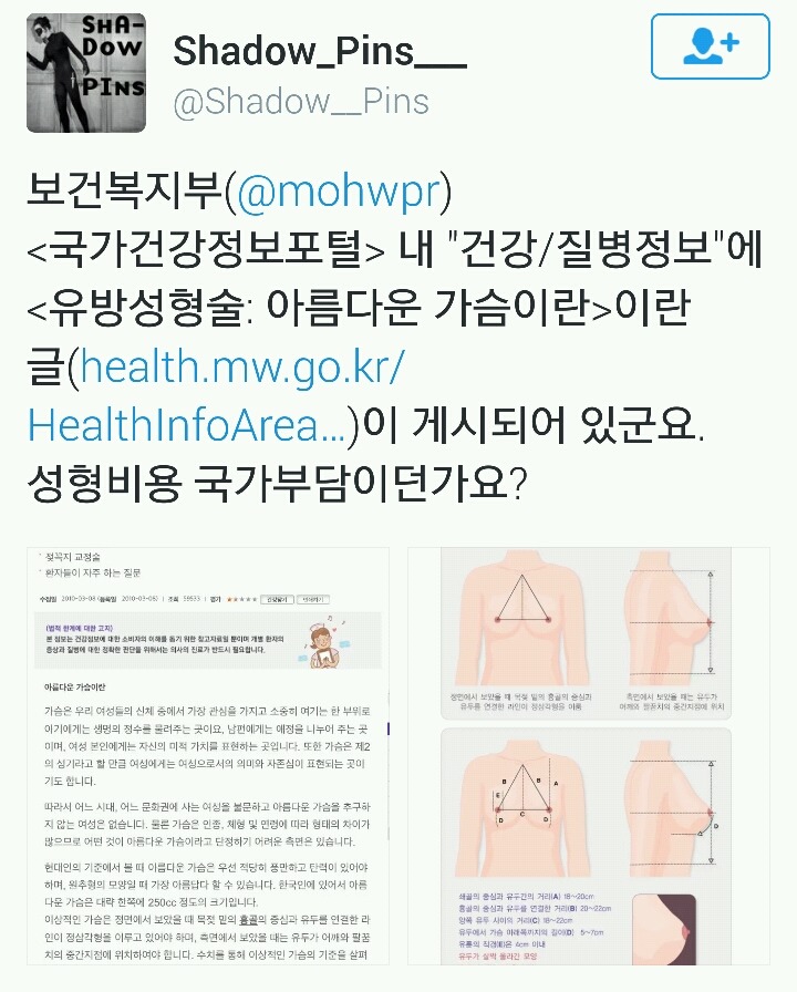 국가건강정보포털에 기입된 유방성형술, 여성피임.twt | 인스티즈