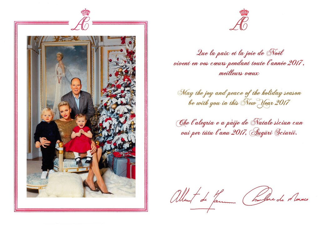[모나코국왕알베르2세+샤를린위트스톡+쌍둥이들] 2016 Royal Christmas Card: Monaco Edition | 인스티즈