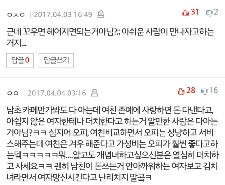 돈 안쓴다고 실망했다는 남자친구 | 인스티즈