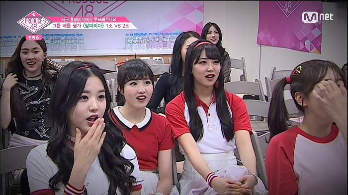 [프듀48] 맘마미아 1,2조 무대에 대한 연습생 리액션.jpg | 인스티즈
